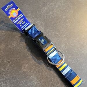Hamilton Adjustable Safety Dog Collar MEDIUM-LARGE 18”-26" Blue Orange Striped
